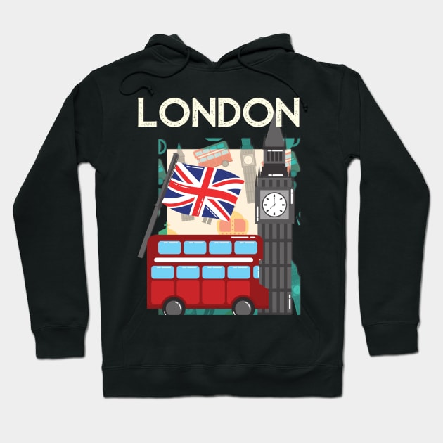 I Love London UK Travel more Wanderlust love Explore the city travel London souvenir Hoodie by BoogieCreates